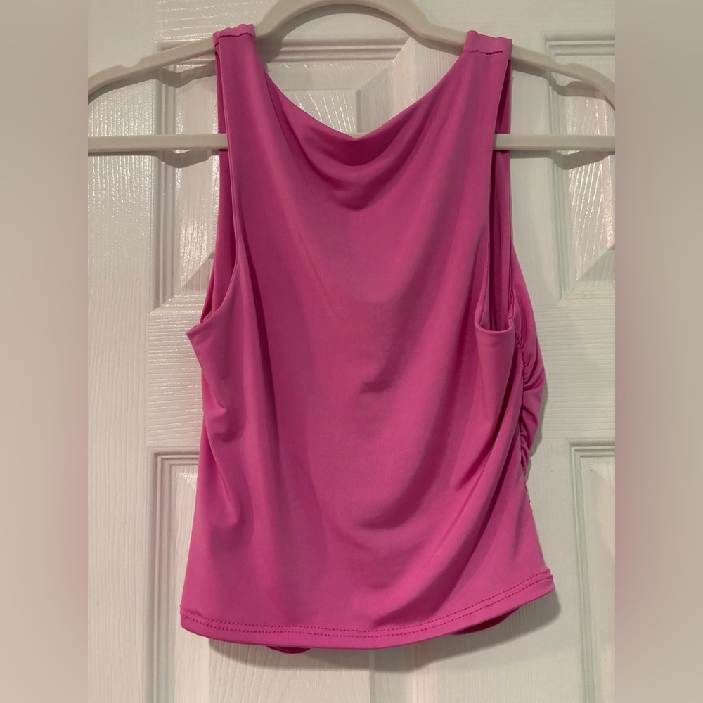 Pink Ruched Crop Top - Picture 4 of 5